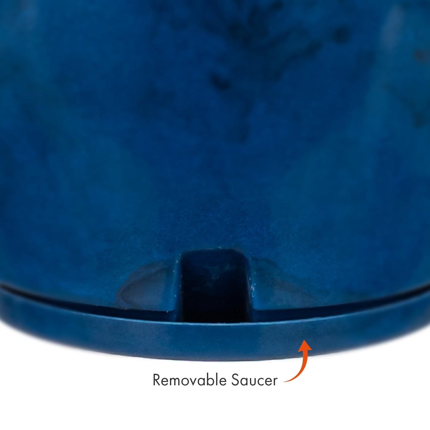 Floridis Plastic Plant Pot, Blue Marble Effect, Set of 3 (11+17+25 inch) with Drainage Hole and Saucer. Outdoor and Indoor Set of Black planters for patios, Front Porch.
