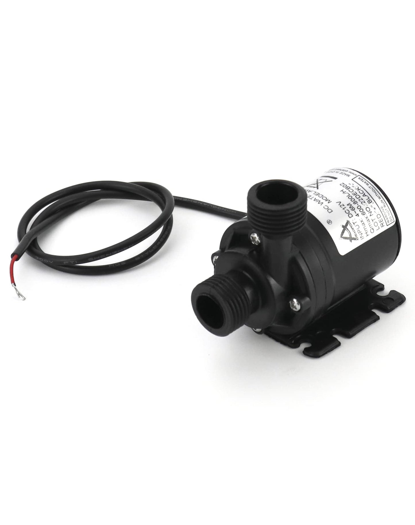 QWORK DC 12V Water Pump 800 L/H 5 m, Brushless Submersible Water Pump for Fountain Pool Solar Circulation System Water Circulation System