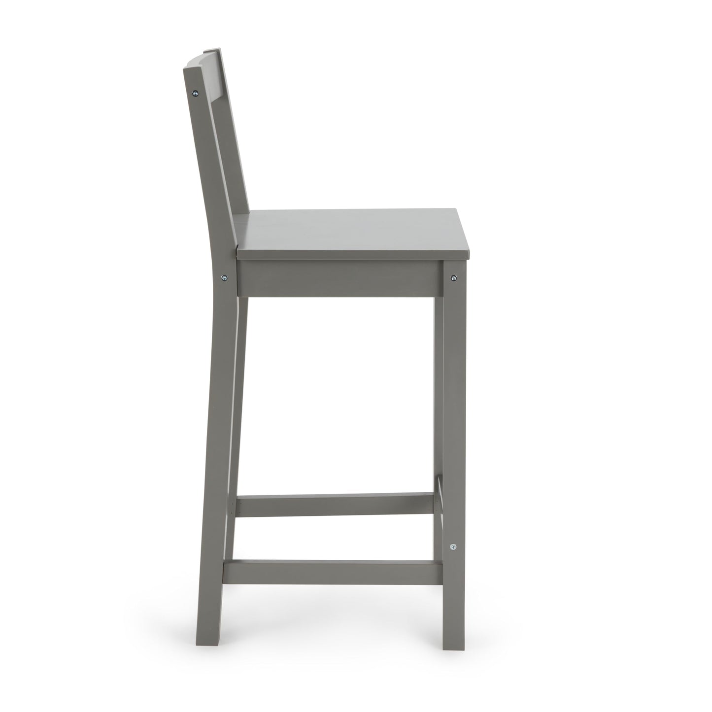 Amazon Basics Wooden Bar Stool with Backrest 24", Grey, 1 Unit