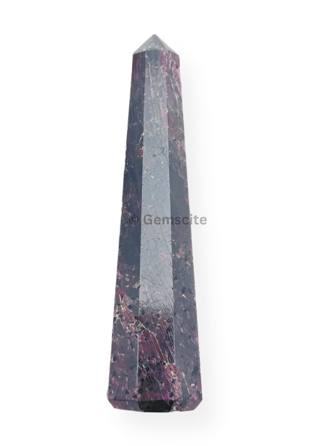 WholesaleGemShop 3 Inch Garnet Gemstones Obelisk Tower Jumbo Facet Aura Rock Crystal Natural Polished Earth Wand Spirit
