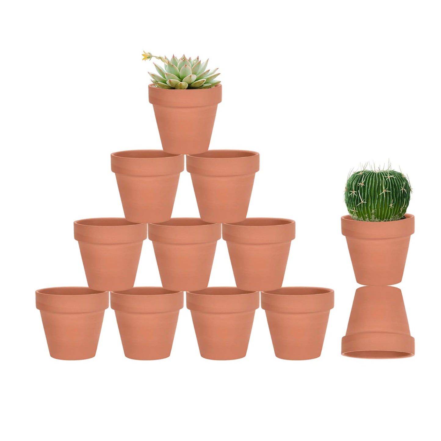 vensovo 12 Pcs 3" Tiny Terracotta & Terra Cotta Pots with Drainage - Small Mini Clay Ceramic Pottery Planter Ideal for Indoor/Outdoor Plants, Crafts, Wedding Favors