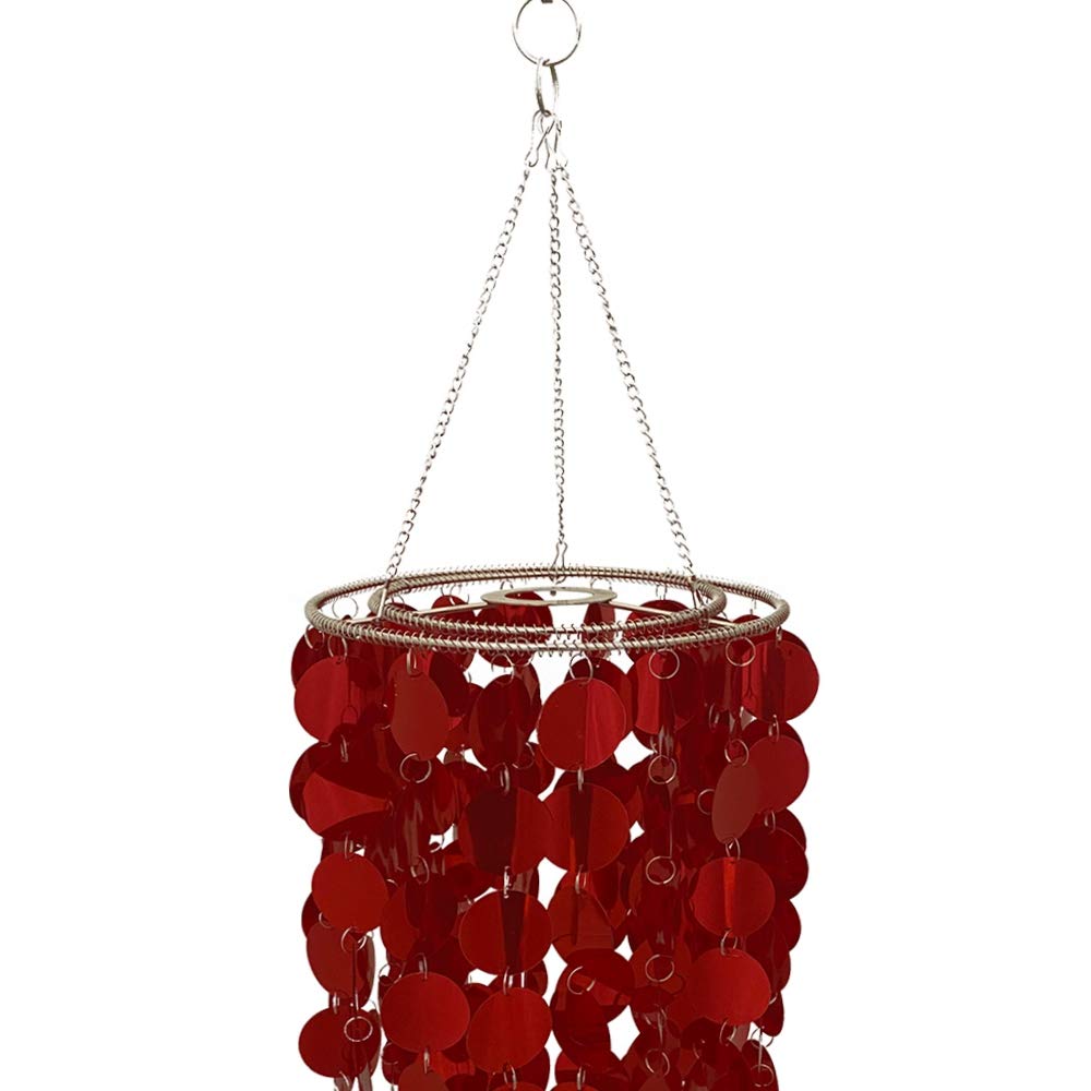 FlavorThings Red Bling Hanging Chandelier Great idea for Wedding Chandeliers Centerpieces Decorations and Any Event Party Decor (Crimson)