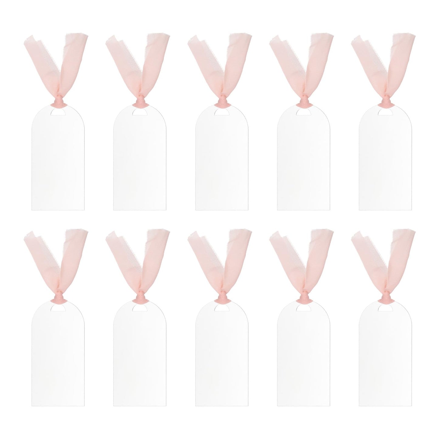 Place Cards for Table Setting 3.5" x 1.8", 10 Pcs Acrylic Name Cards with Ribbon for Wedding Banquets Events Table Setting Reserved Signs Party Supplies, Style B Transparent