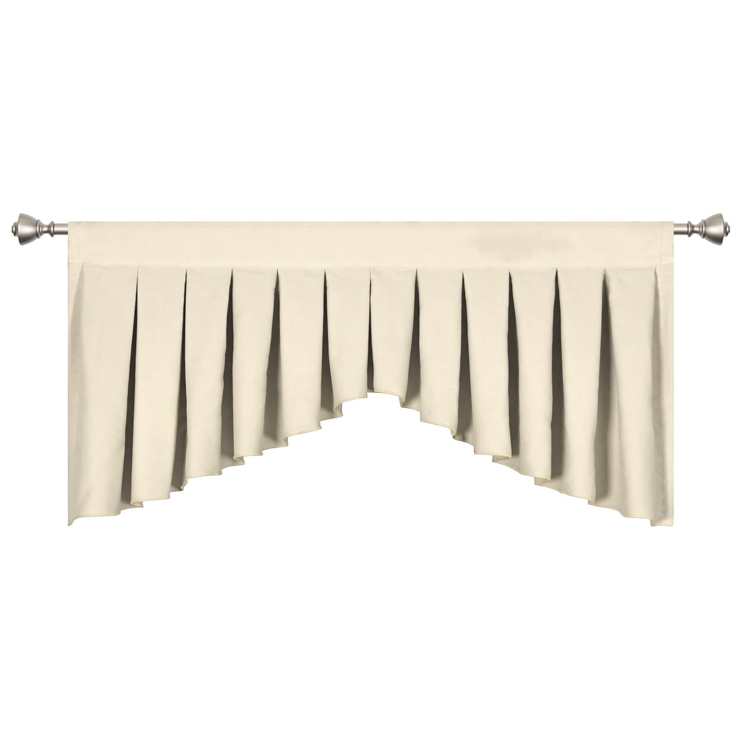 OYRING Valances for Windows Beige Window Valance for Living Room Rod Pocket Blackout Valance for Kitchen，Pack of 1 （Beige 39" W x 20" L）