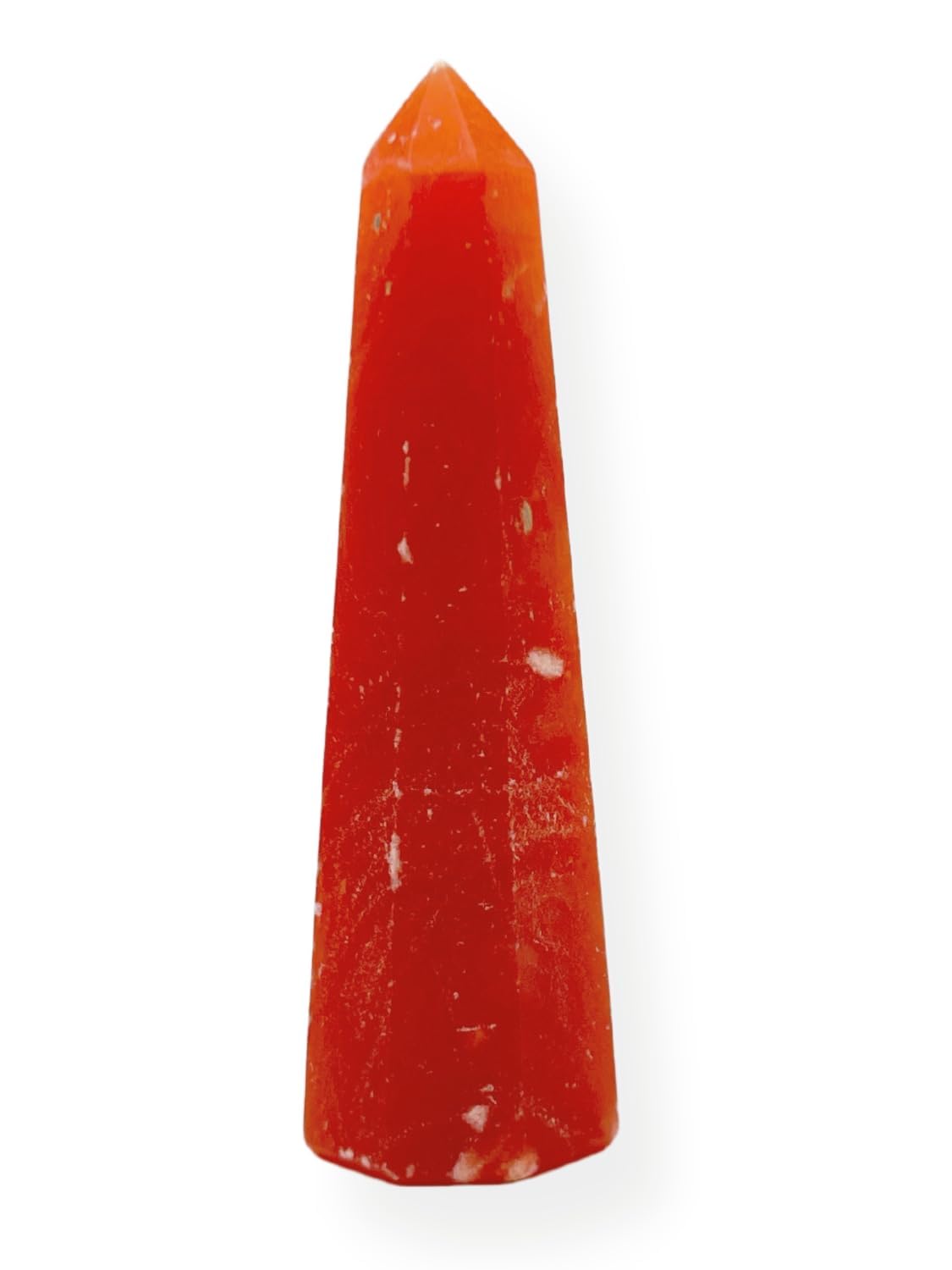 WholesaleGemShop 3 Inch (70 mm) Gemstones Orange Calcite Obelisk Tower Jumbo Facet Aura Rock Crystal Natural Polished Earth Wand Spirit