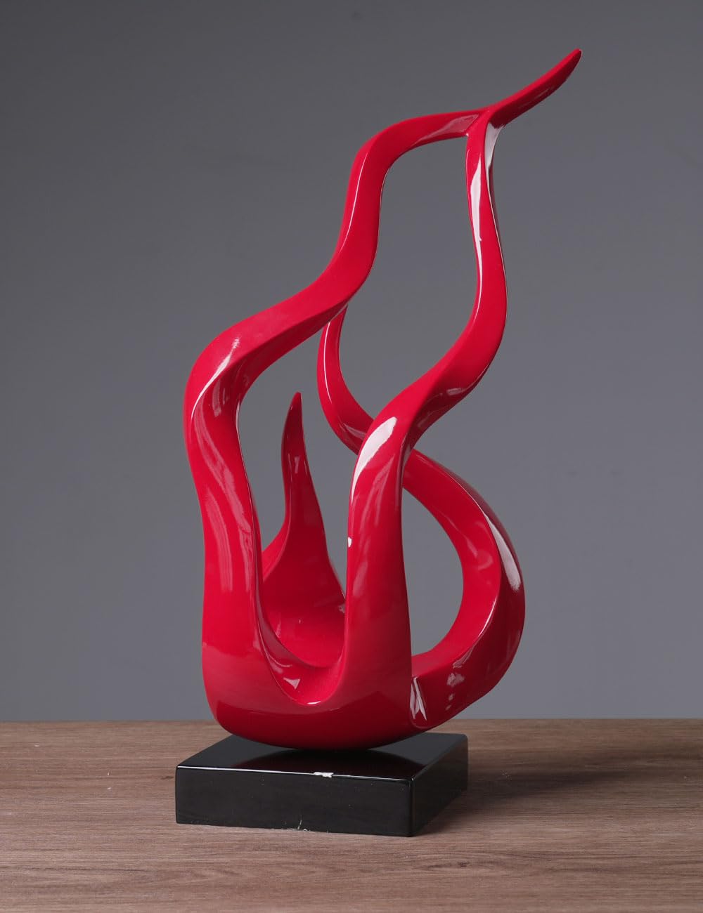 NENBOLEC Abstract Sculpture Decor Modern Art Gift Holy Flame Figurine Statue for Bookshelf Table Desktop Office Red 16.5 Inch