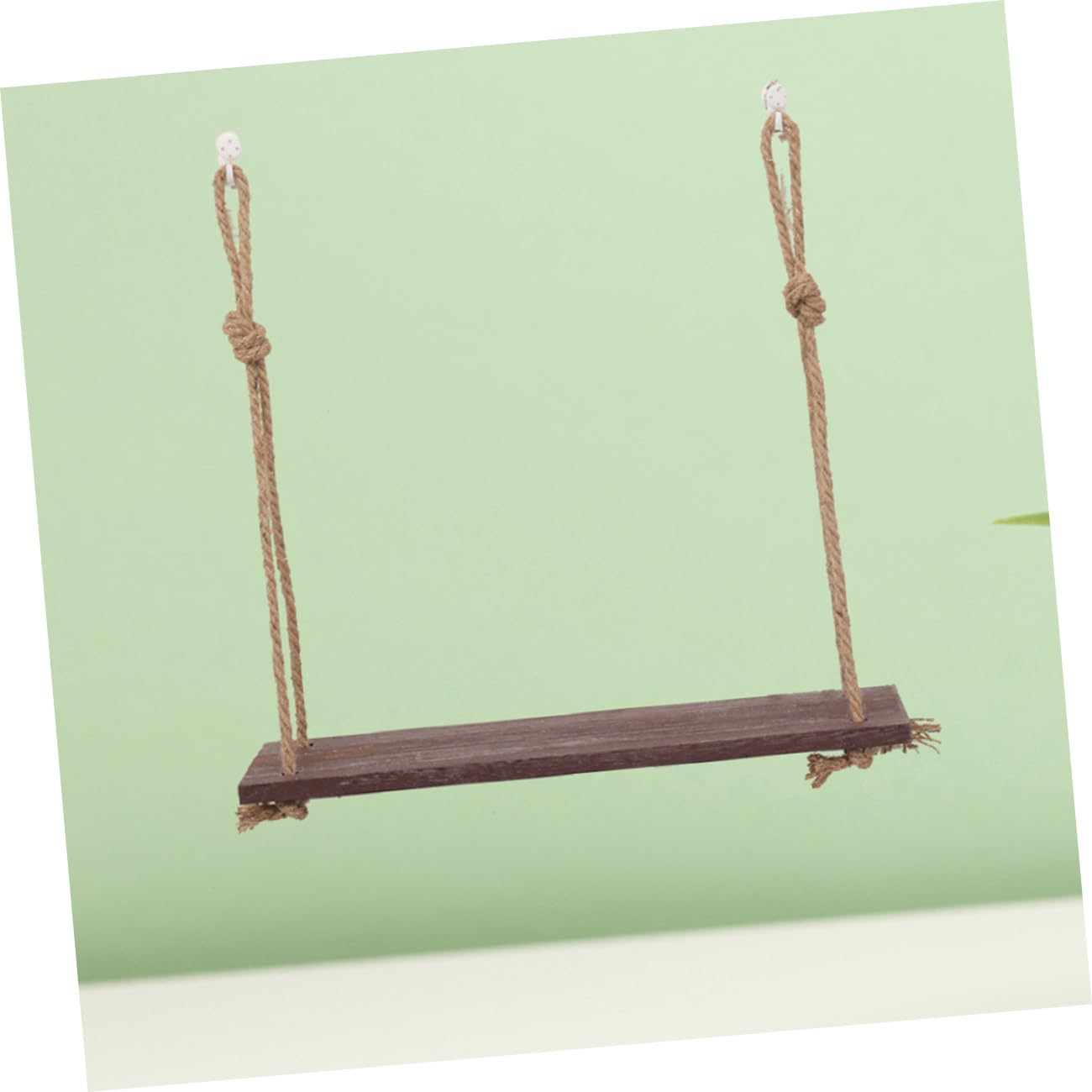PRETYZOOM 1tier Hanging Shelf Hemp Rope Storage Rack Floating Wall Shelf Jute Rope Organizer