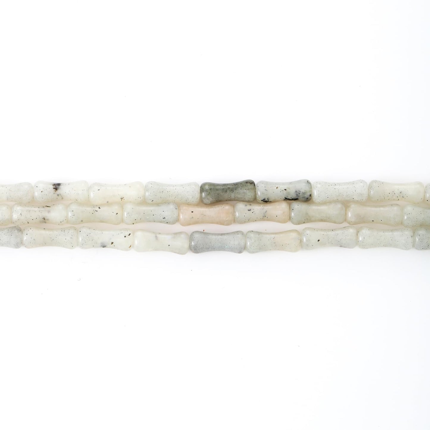 5x12mm Natural White Labradorite Stone Bamboo Shape Gem Healing Energy Loose Spacer Beads for DIY Necklace Bracelet Earring
