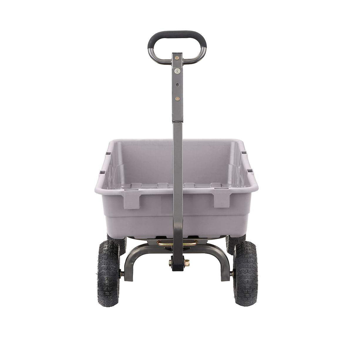 Gorilla Carts Heavy-Duty Poly Dump Cart, 5 Cu Ft Tub, 800 lb Haul Capacity, Gray – Towable Utility Wagon with Quick-Release Dumping & Pneumatic Tires for Yard, Landscaping and Gardening