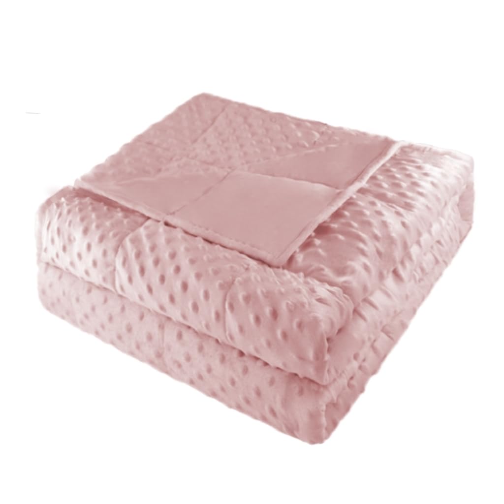 ALANSMA Reversible Weighted Blanket for All Season, Luxury Velvet, Warm and Cool, Adult Kids 5Lb Weighted Blanket, Enjoy Sleeping Anywhere(Pink,36"x48" 5lbs)