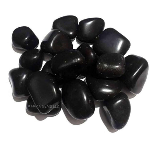 Karma Gems 1lb Obsidian Tumbled Stones - Polished Stones for Positive Energy - Crystal Kit for Fresh Mind & Restful Sleep - Healing Stone for Chakra Balancing - Ideal for Gift & Home Decor (15-25 Mm)