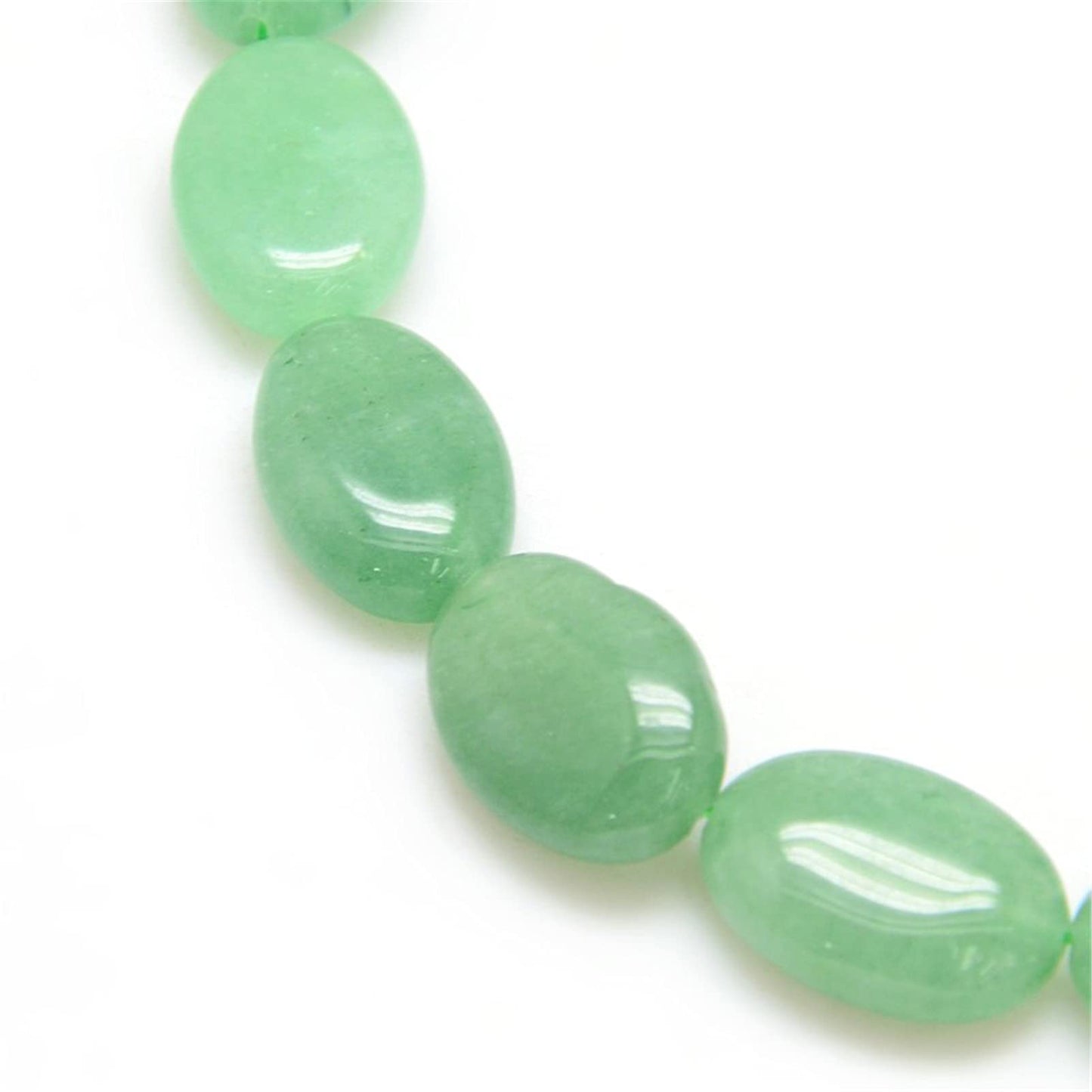 Fashewelry 18pcs Natural Green Aventurine Stone Beads Flat Oval Healing Crystal Loose Gemstone Beads 18x13mm for Jewelry Necklace Bracelet Earring Craft, 15.74 Inch