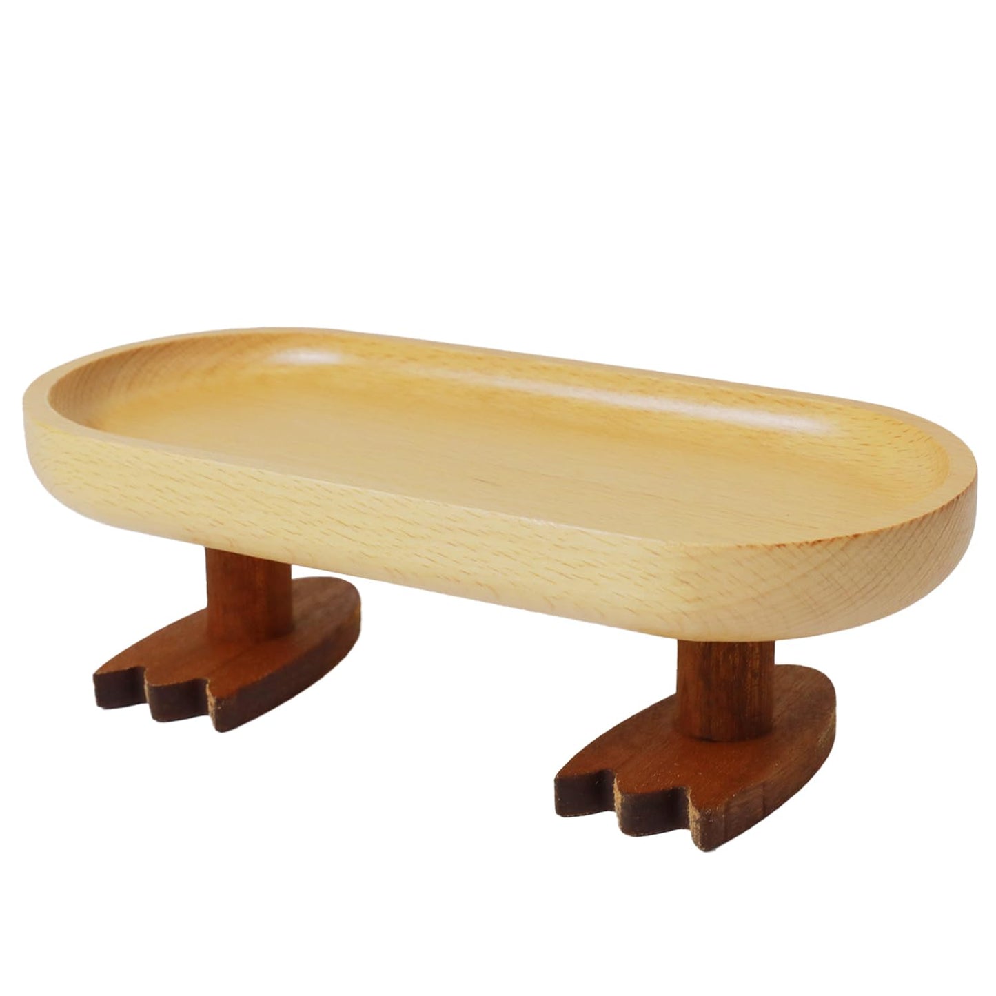 Cut-Nic Wood Key Tray for Entryway Table, Key Bowl, Jewelry Tray, Valet Tray with 2 Cute Duck Feet, for Rings, Wallet, Watch, Remote, Coin, Bracelets