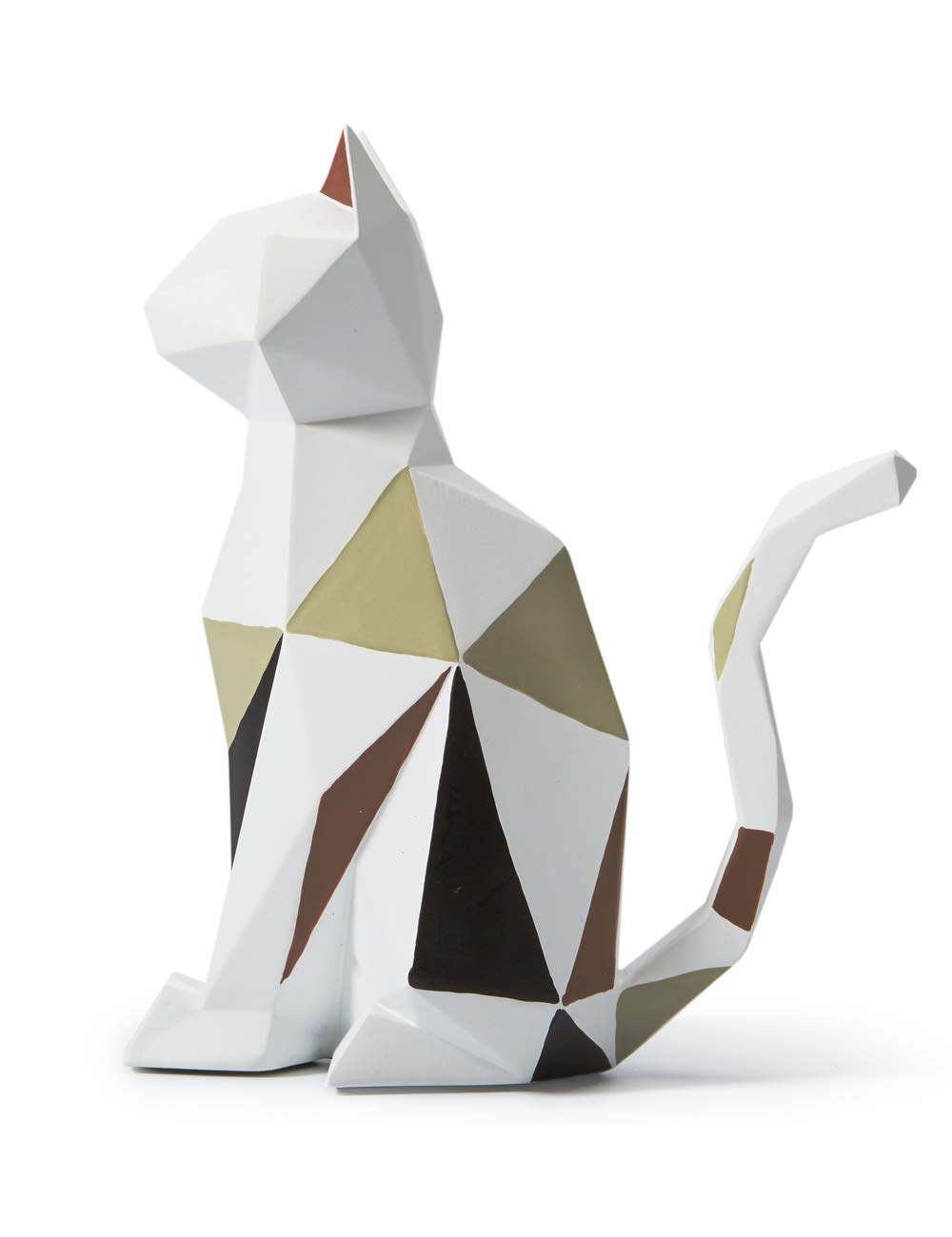 HAUCOZE Cat Statue Modern Animal Sculpture Home Decor Geometric Art for Living Room Office Desktop Gift 7.3 Inch