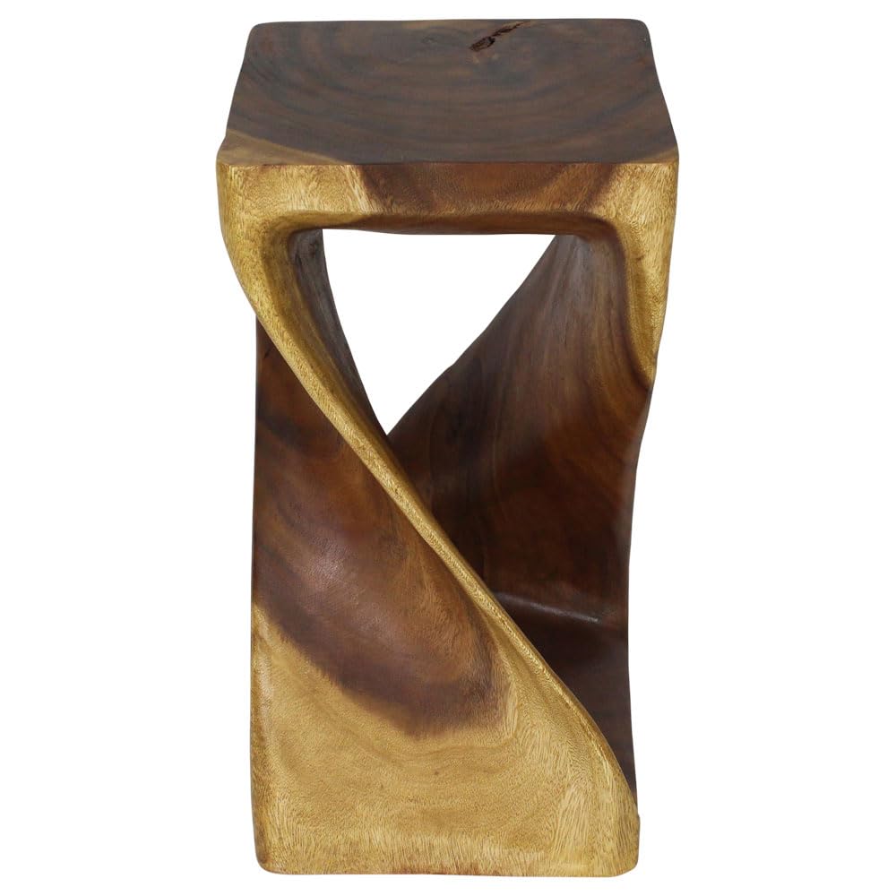 Haussmann® Original Wood Twist Stool 12 X 12 X 23 in High Oak Oil
