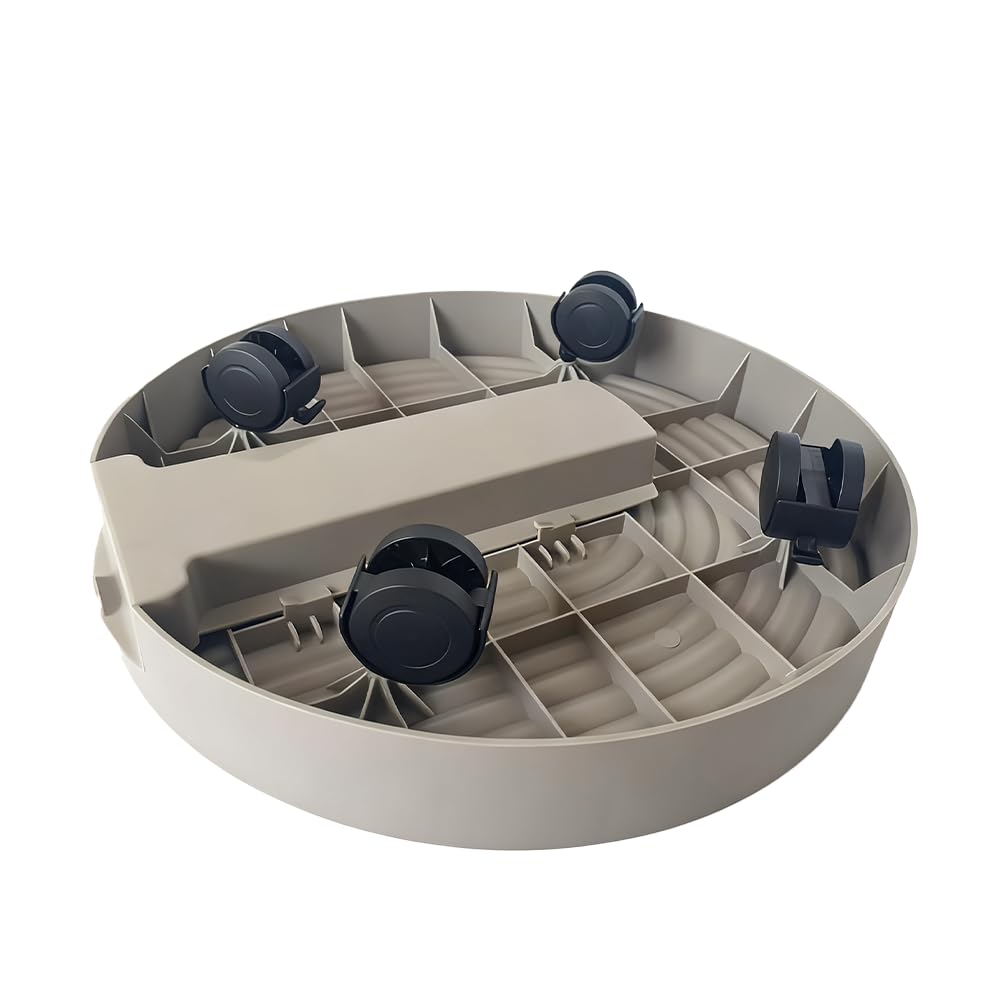brilliant choice Flower Pot Rolling Plant Caddy with Hidden Drain Reservoir, Large Round Planter Tray with Brake Wheels(Mocha)