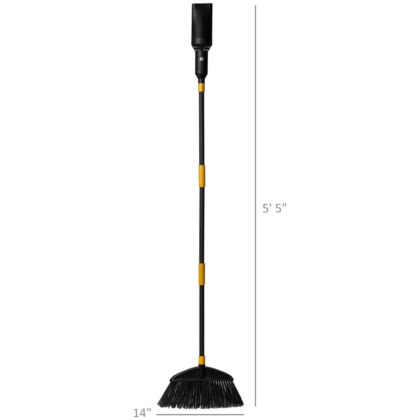 Aerobroom Outdoor Broom and Cordless Leaf Blower Combo, Mini Leaf Blower with Collapsible Broom Handle, Air Stick Blower/Broom Tool for Patios, Decks, Driveways, RVs, Camping and Shops
