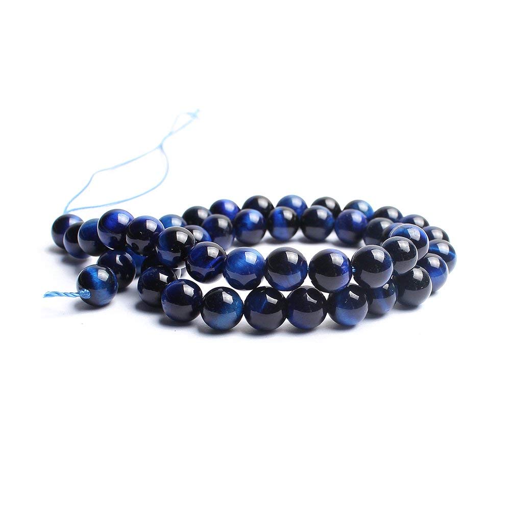 AAA Blue Tiger Eye Gemstone Round Loose Beads for Jewelry Making Findings Accessories 15 inches (6mm)