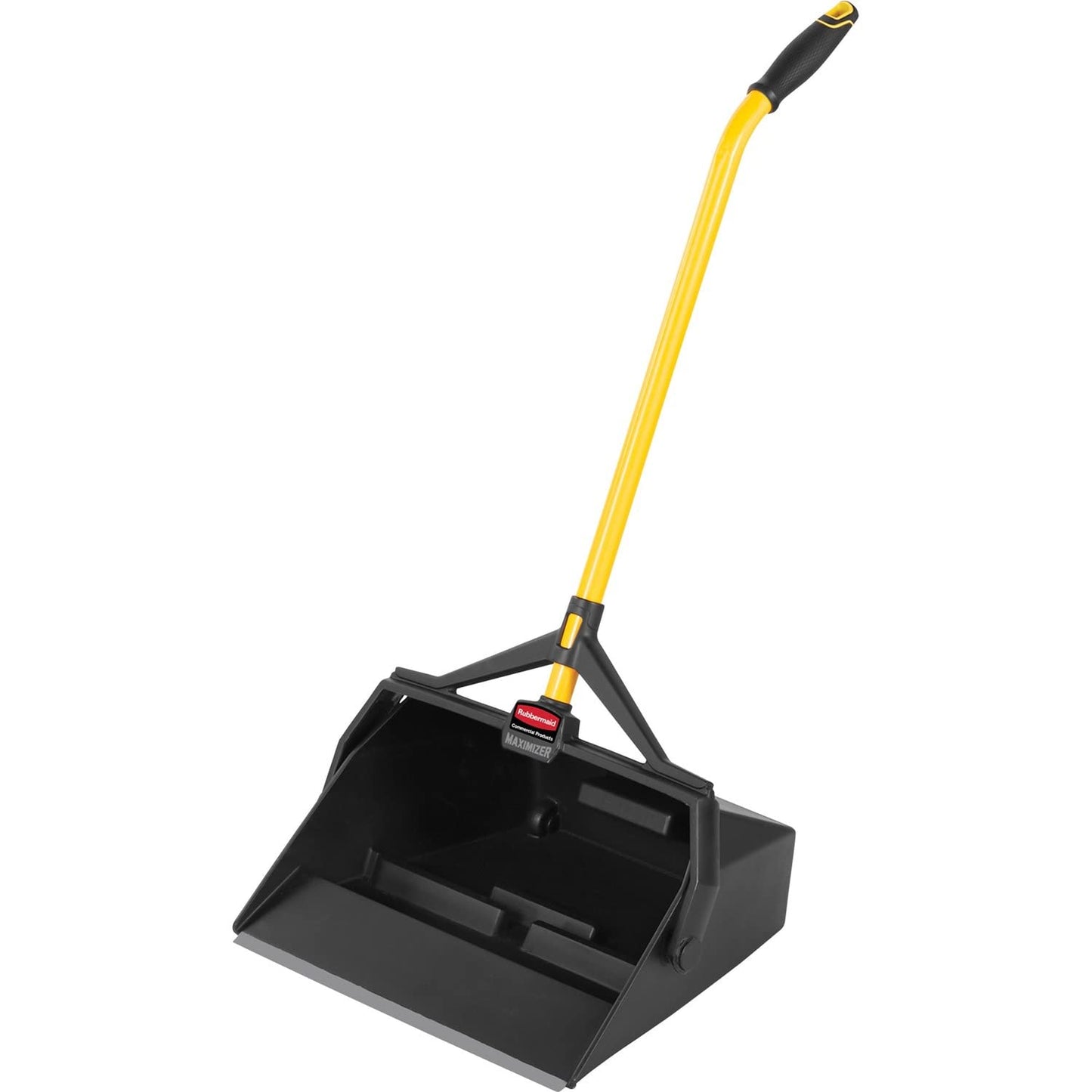 Rubbermaid Commercial Products Maximizer Wet/Dry Debris Dustpan with Hanger Bracket, Black, Outdoor/Indoor for Wet and Dry Floor Cleaning, Compatible with and Broom/Squeegee