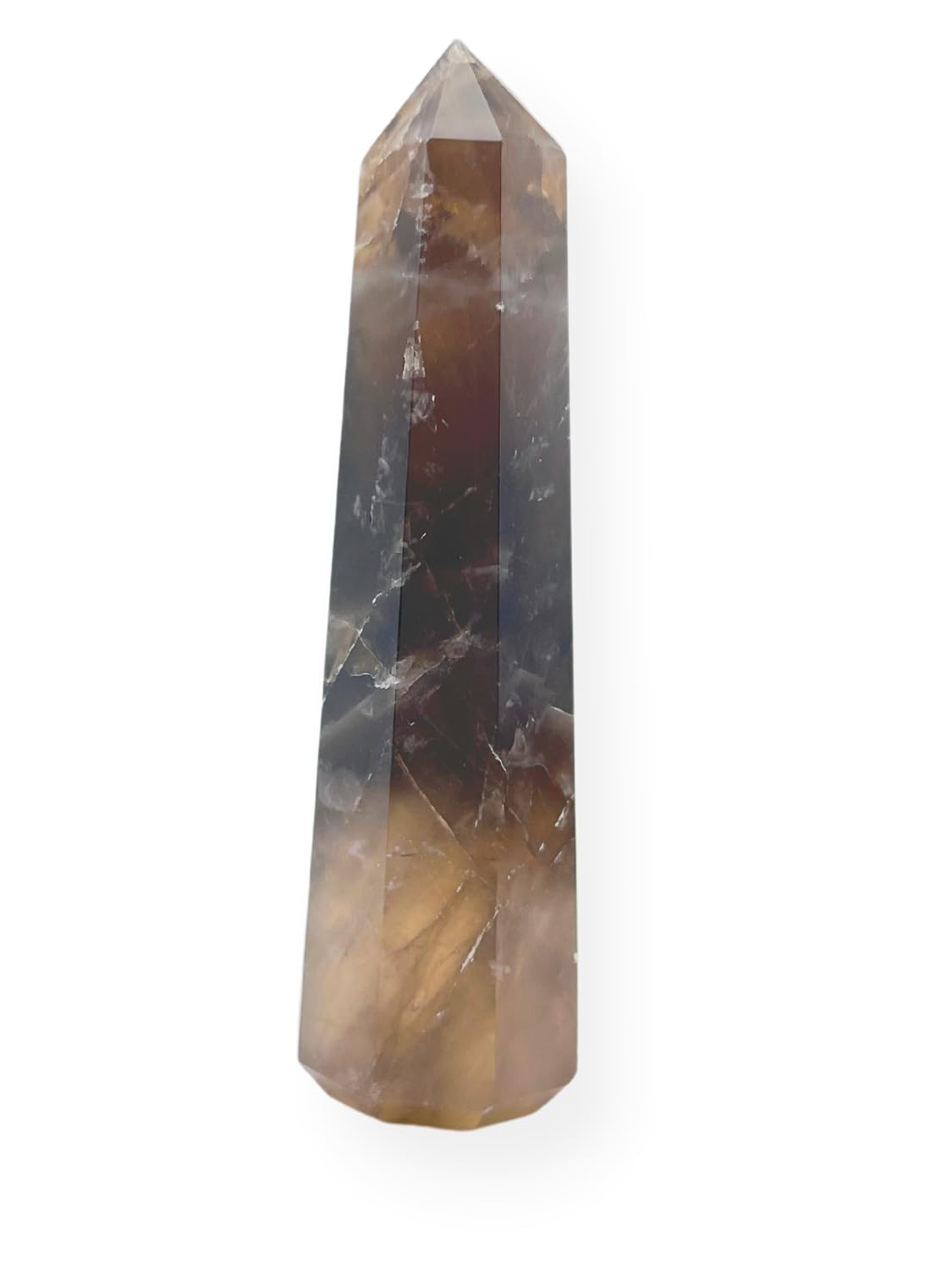 WholesaleGemShop 3 Inch (70 mm) Gemstones Smoky Quartz Obelisk Tower Jumbo Facet Aura Rock Crystal Natural Polished Earth Wand Spirit