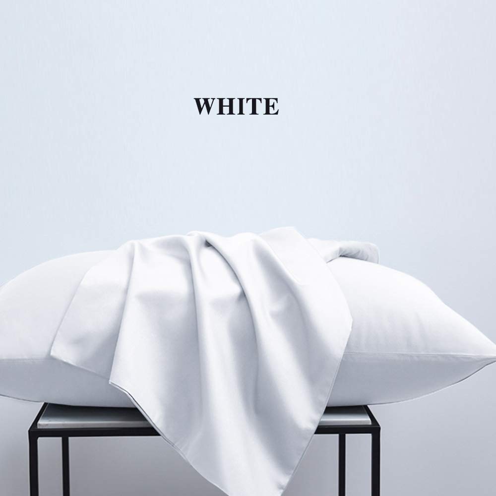 NTBAY Queen Pillowcase Set - 4 Pack Brushed Microfiber 20x30 Pillowcases - Soft, Wrinkle-Free, Fade-Resistant, Stain-Resistant, White Pillowcases with Envelope Closure - 20x30 Inches, White