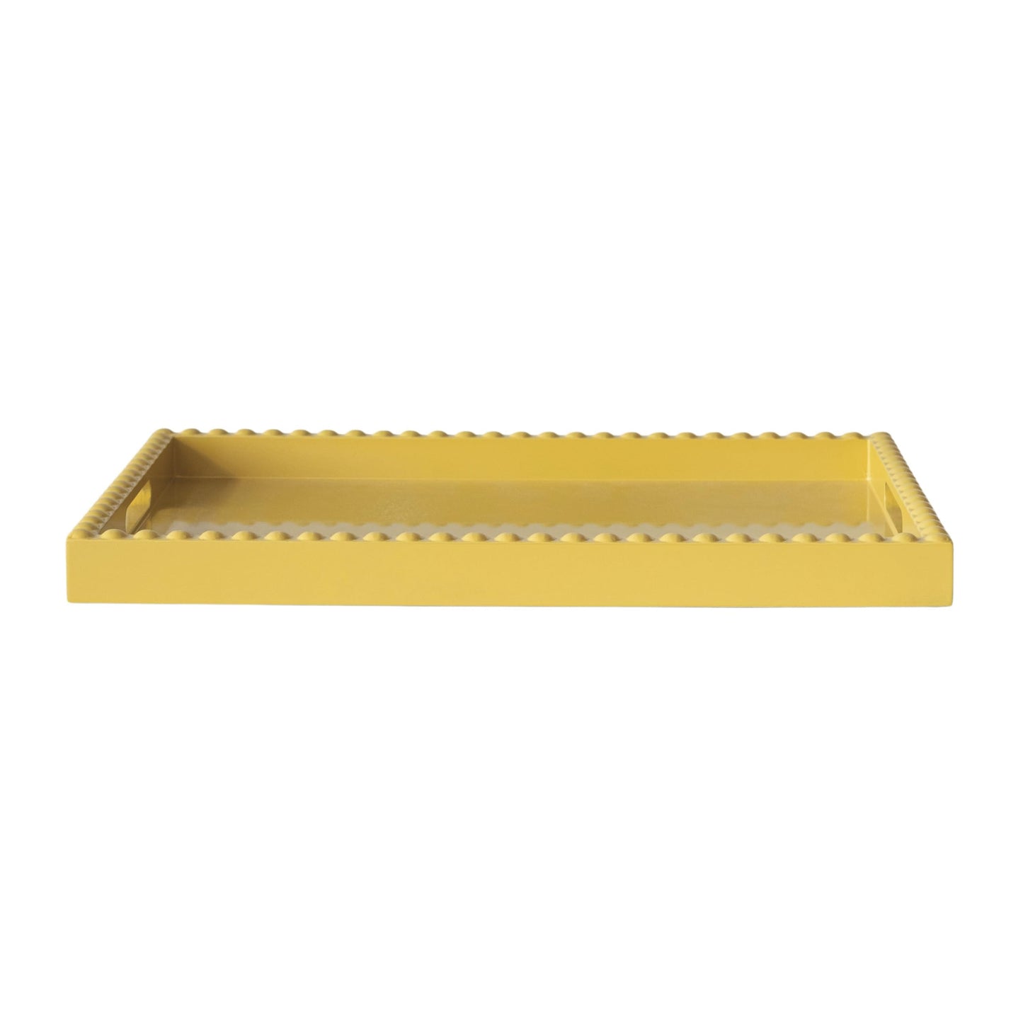 Creative Co-Op Sunny Wood Tray with Handles, Yellow