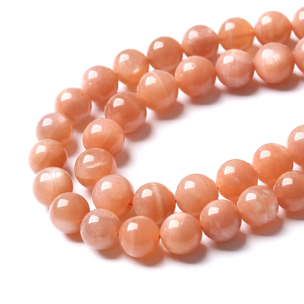 10MM 36PCS AAA Natural Sunstone Gemstone Beads Round Loose Beads for Jewelry Making Crystal Energy Stone Healing Power DIY Bracelet Necklace 15"(Sunstone Beads, 10mm)