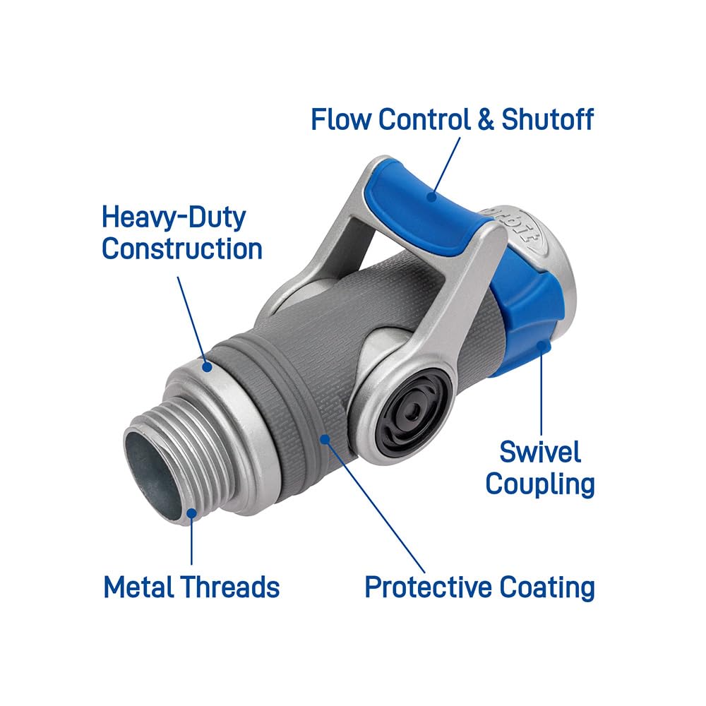 Orbit Heavy-Duty Shut-Off Hose Connector – Zinc Core, Easy-Grip Lever, High-Flow Control 28296