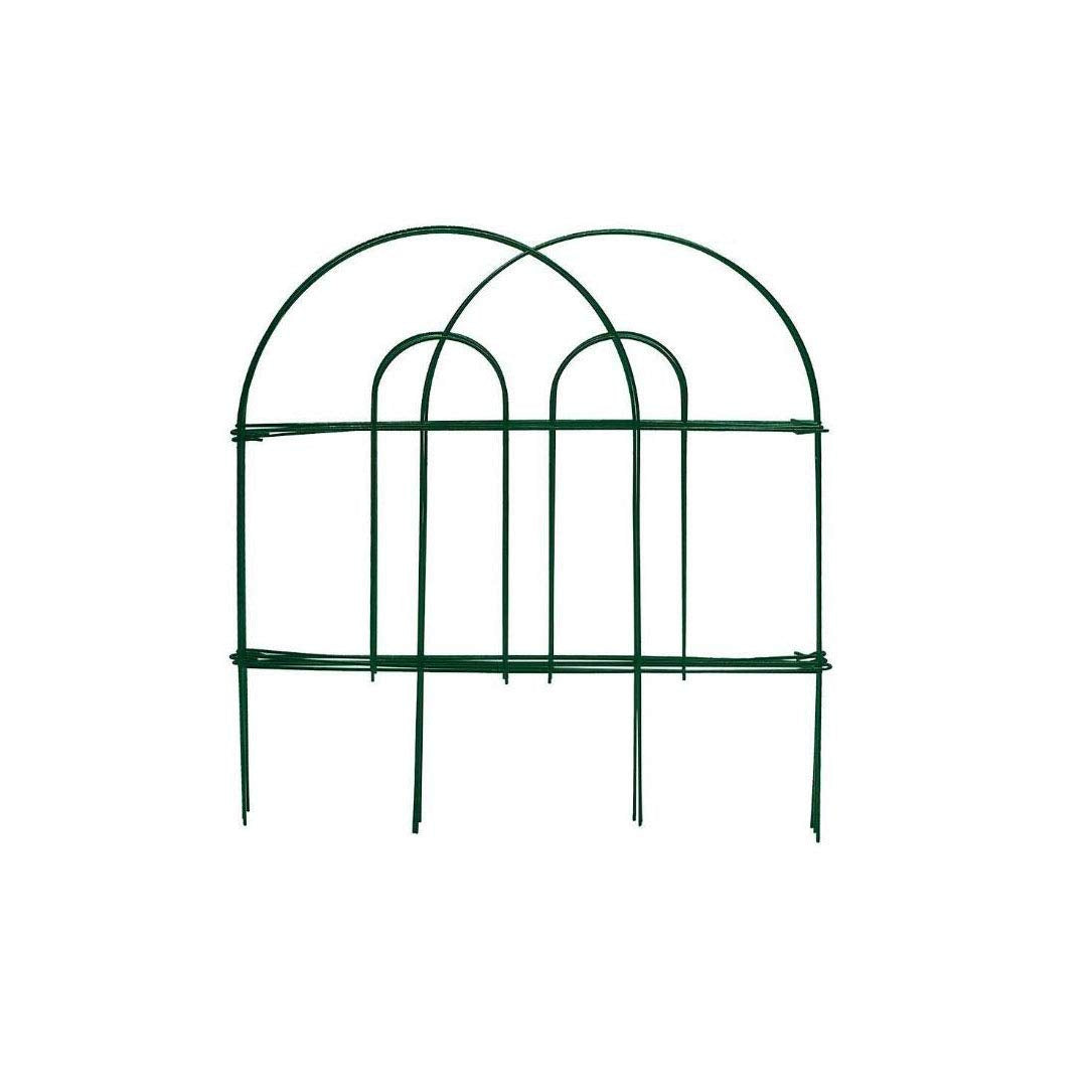 2 Pack 18 Inch x 8 Feet,Overall Length 16 Feet Green Garden Border Folding Fence Lawn Yard Fence, Total 12 Panels Decorative Fence