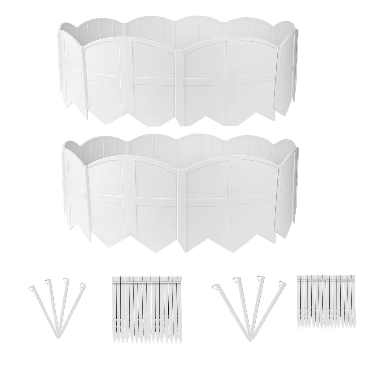 30Ft Landscape Edging Garden Edging Border Lawn Edging 30Pcs Landscape Edging Border with 30Pcs Stakes Kits White Edging for Landscaping Decorative Garden, Flower Bed, Yard and Lawn