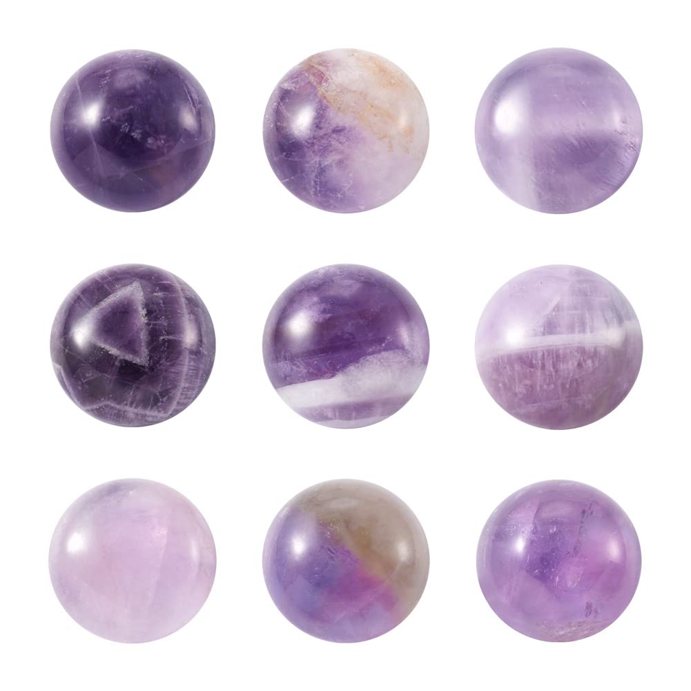 Fashewelry 50Pcs Natural Amethyst Cabochon Stone Half Round Beads 12mm Flat Back Gemstone Chakra Healing Crystal Cover Cabs for Jewelry Making