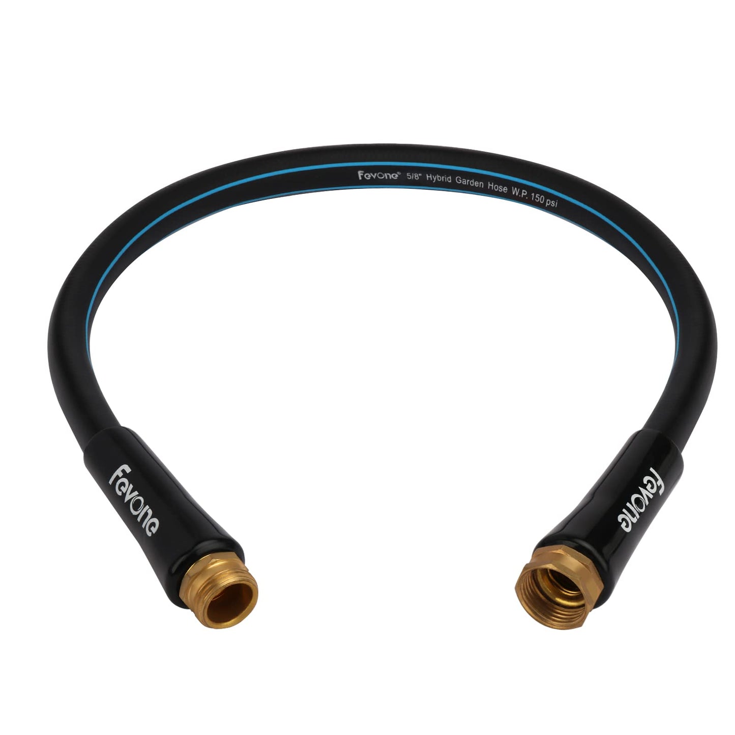 Fevone 3 ft Garden Hose Male to Female, Hose Reel Connector Hose 3 ft, Lead Hose for Hose Reel, 5/8 Inner Diameter Hose, 3/4 Brass Fittings