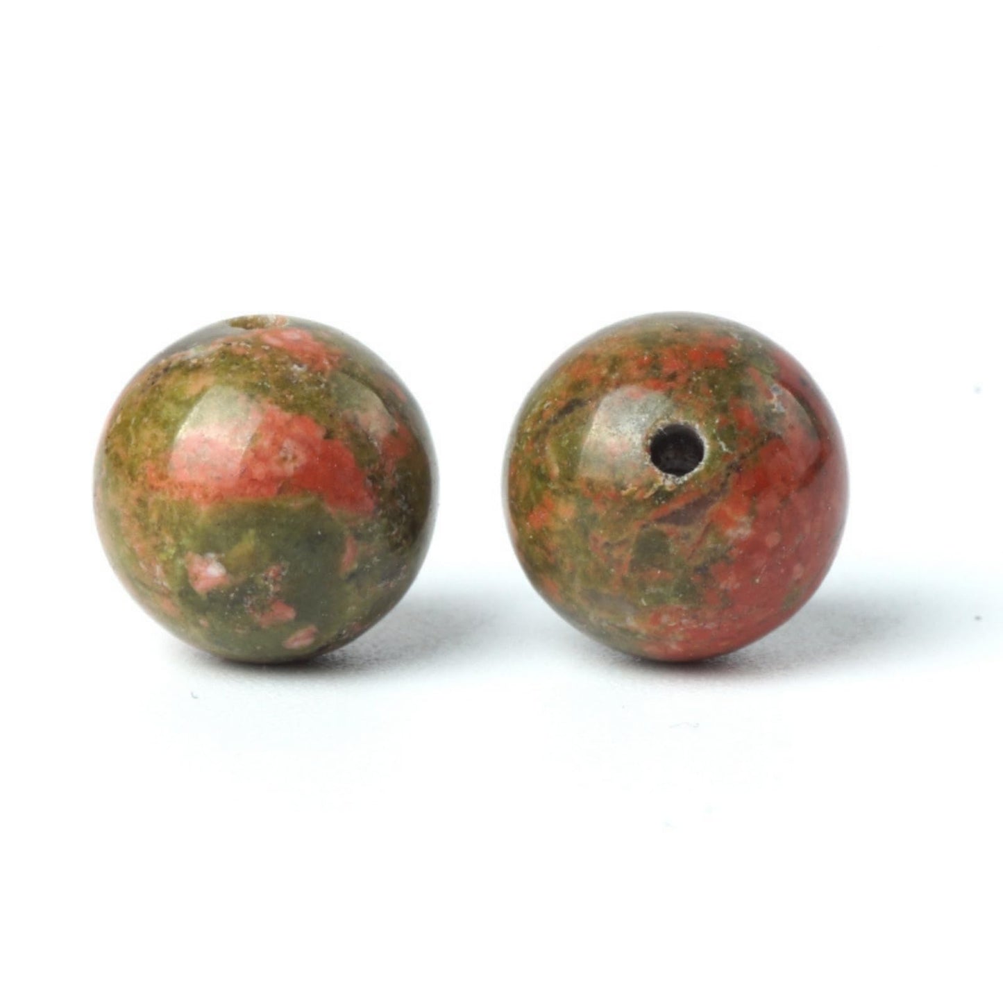 100Pcs Natural Stone 6mm Unakite Round Loose Gemstone Energy Healing Beads Hole Size 1mm DIY Smooth Beads for Bracelet Necklace Earrings Jewelry Making