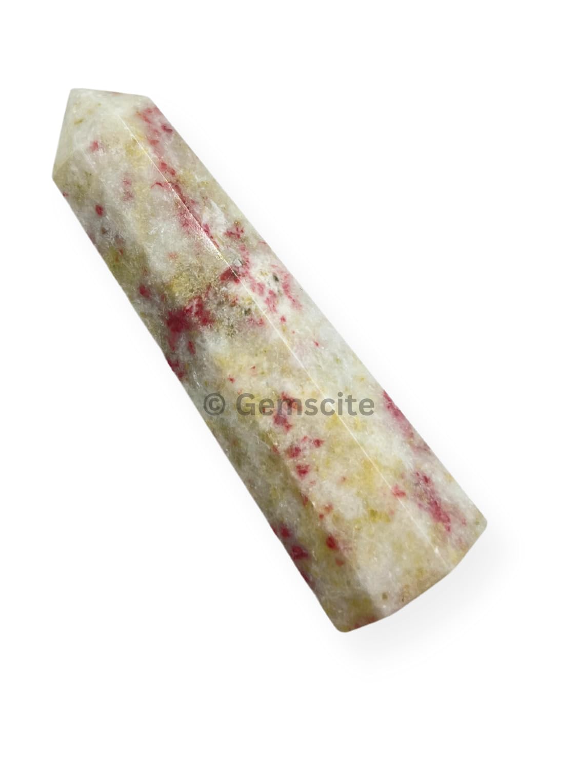 WholesaleGemShop 3 Inch (70 mm) Gemstones Cinnabarite Obelisk Tower Jumbo Facet Aura Rock Crystal Natural Polished Earth Wand Spirit