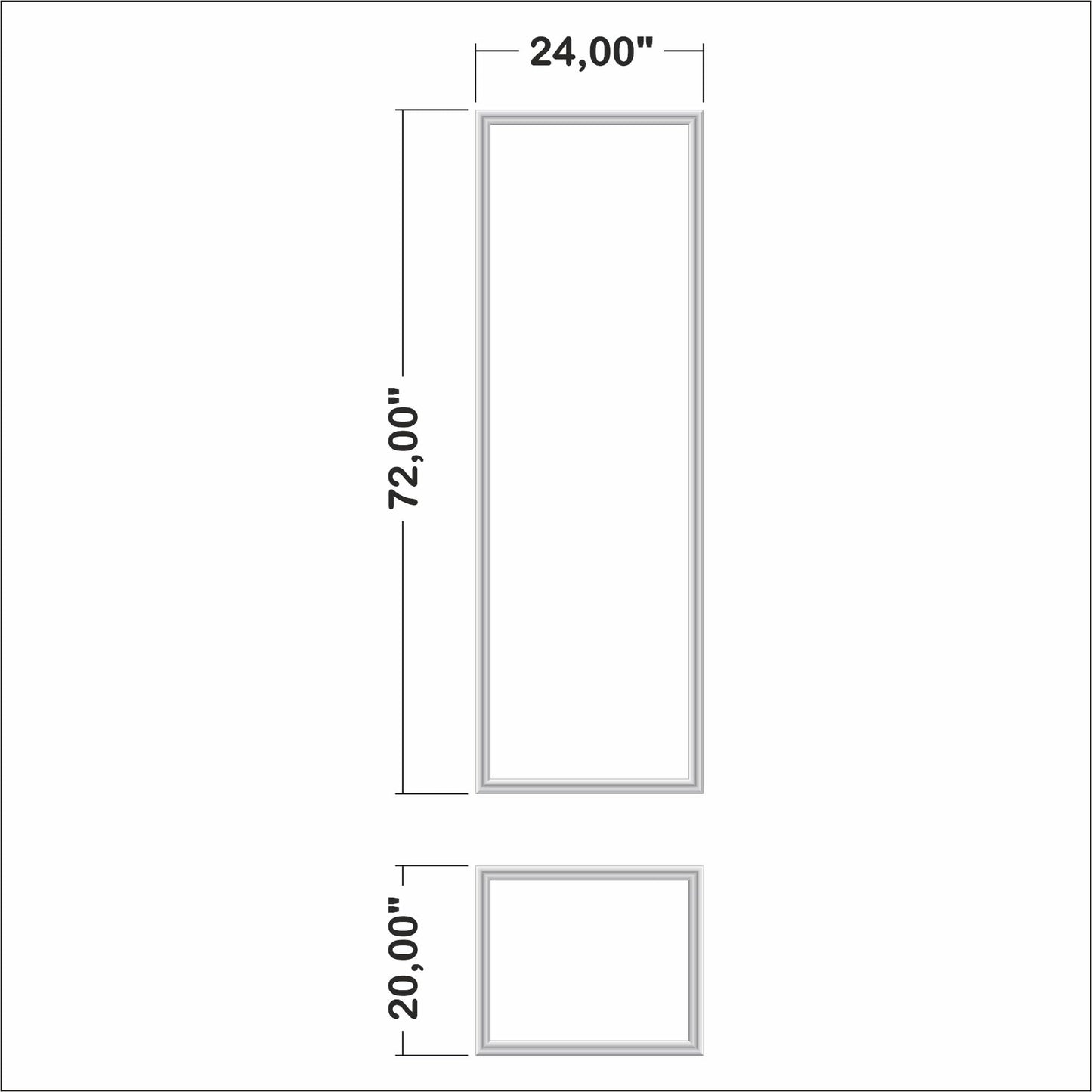 Birdeco Easy Installation Wall molding kit for DIY Lovers, pre-Cut, Ready to Assemble with Glue | 2 Top 2 Bottom Frame