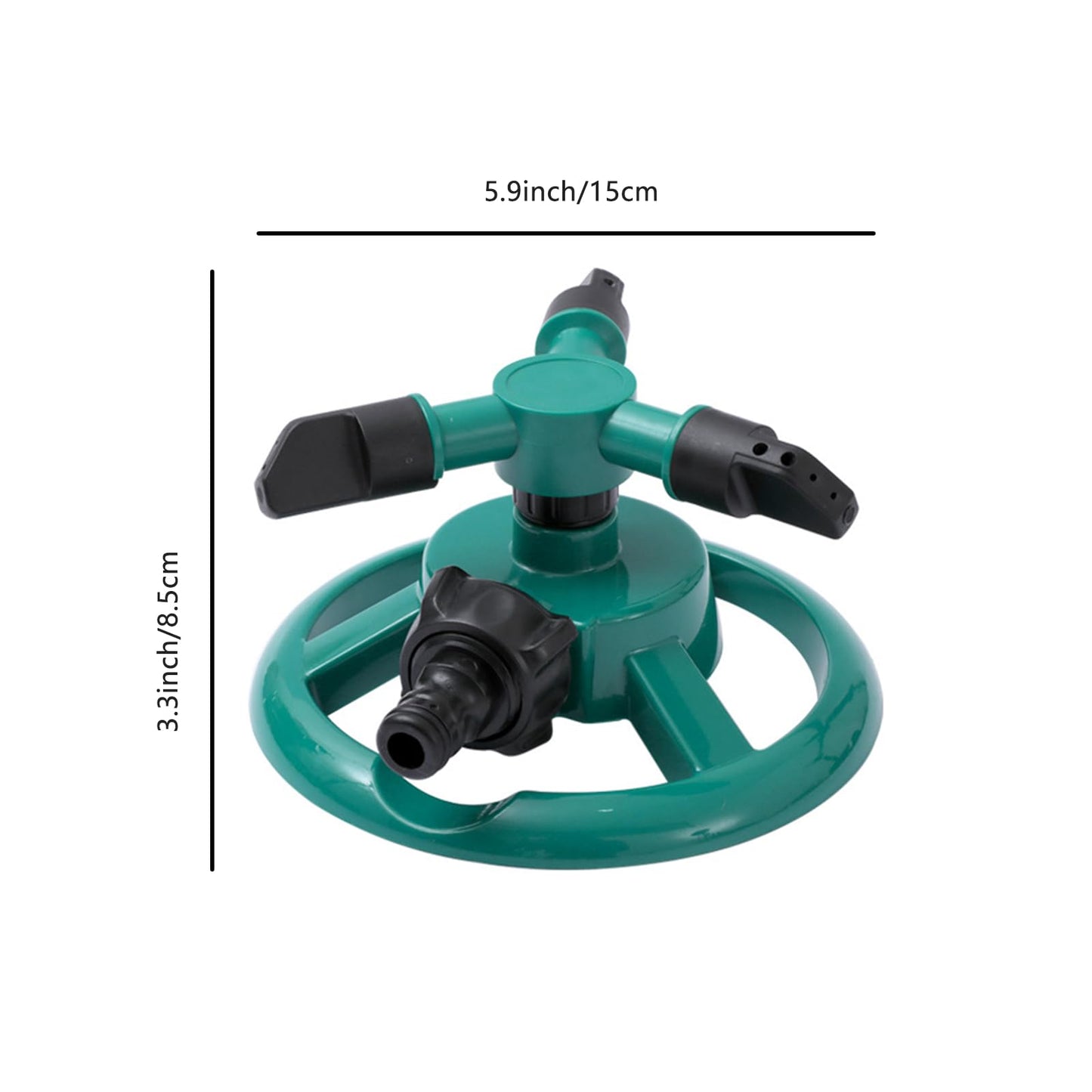 Vbvbip 360° Round Base Lawn Sprinkler - Adjustable Rotating Sprinkler for Yard, Garden Irrigation with Water-Efficient Spray Patterns