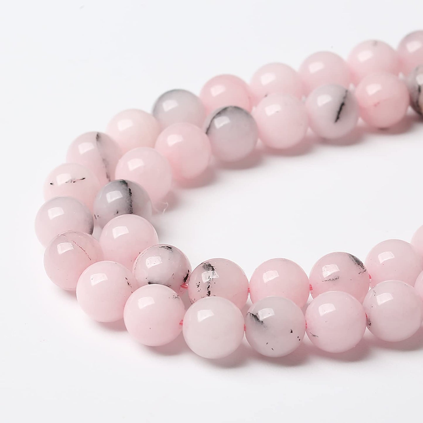 60pcs 6mm Natural Pink Opal Jades Stone Beads Round Loose Spacer Beads for Jewelry Making DIY Bracelets Crystal Energy Healing Power Stone (6mm, Pink Opal Stone)