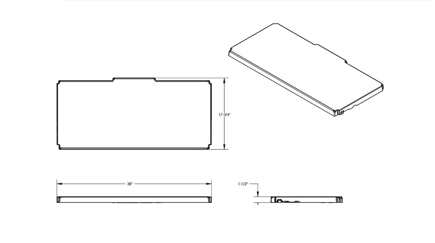 Suncast 38" Platinum Storage Cabinet Shelf for Mega Tall Storage Cabinet, 17.5" Deep, Steel Reinforced, Compatible with Model BMC8000, Made in The USA