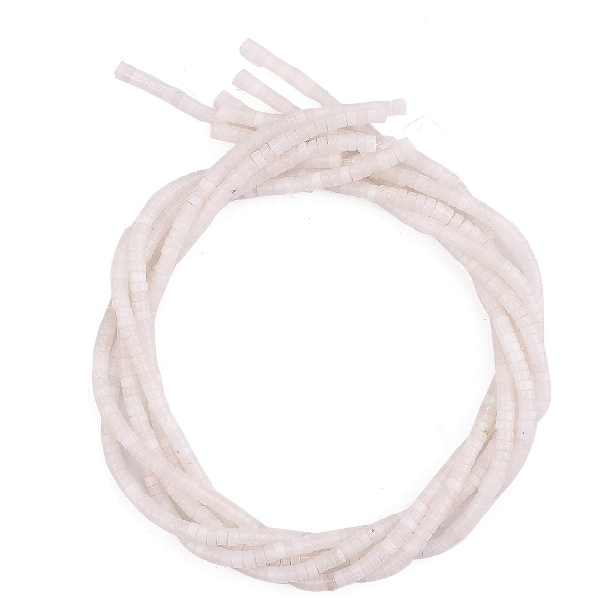 BEADIA Natural White Agate Spacer Beads Caps Loose Semi Gemstone for Beading Jewelry Making 4mmx2mm 38cm