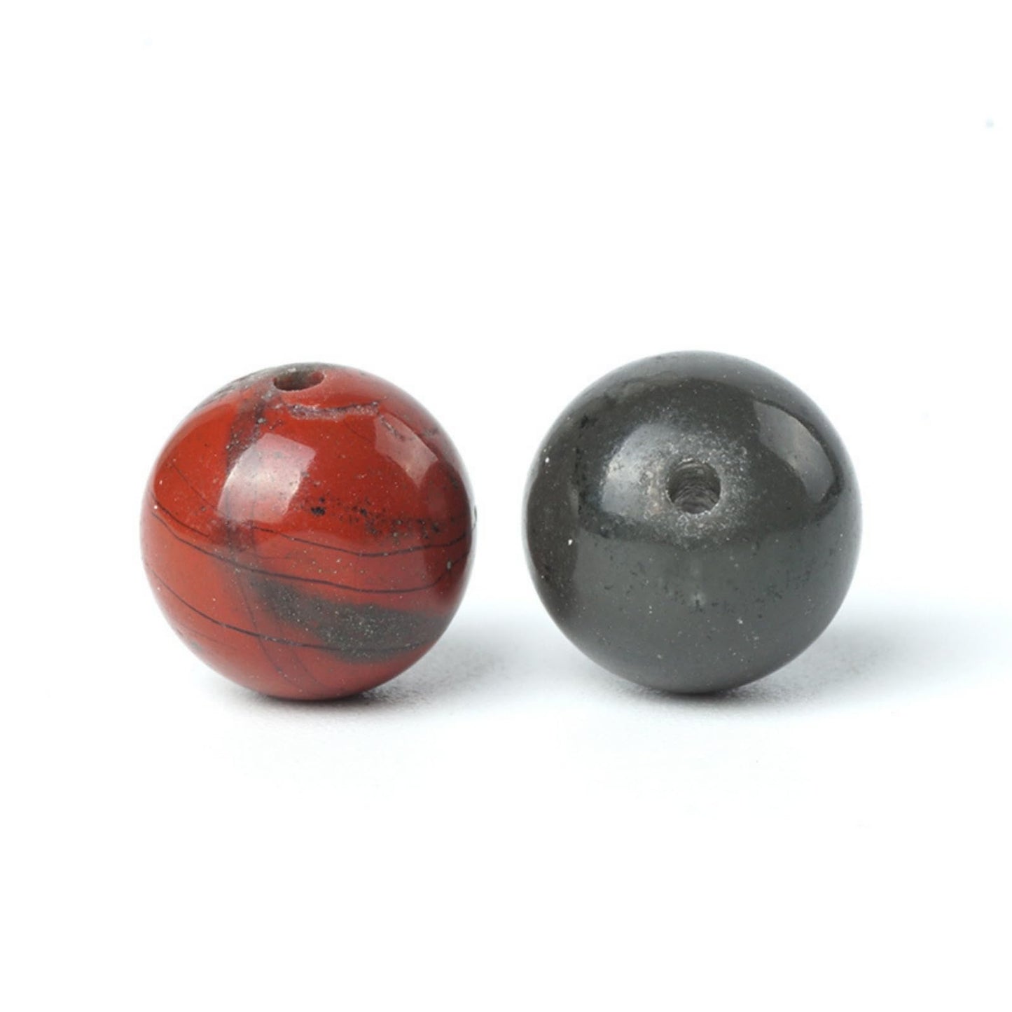 100Pcs Natural Stone 6mm African Blood Stone Round Loose Gemstone Energy Healing Beads Hole Size 1mm DIY Smooth Beads for Bracelet Necklace Earrings Jewelry Making