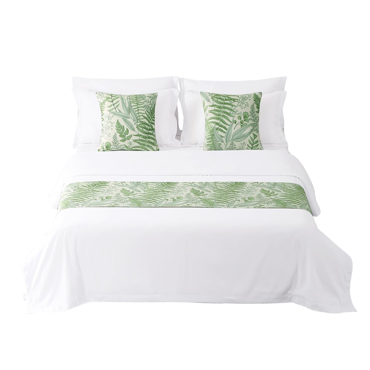AMBERIS Forest Pattern Bed Runner, Soft and Cozy Bed Scarf Country Style Decoration (Pillowcases Sold Separately)