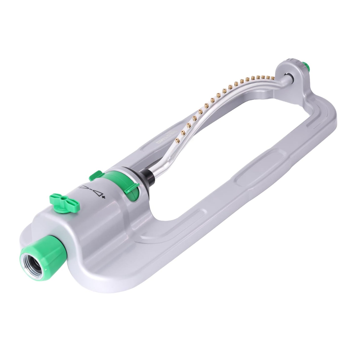 RESTMO Heavy Duty Oscillating Sprinkler with 18 Brass Nozzles, Stable Metal Base, Adjustable Flow & Width & Coverage, Lawn Sprinkler & Garden Sprinkler for Large Yard Irrigation