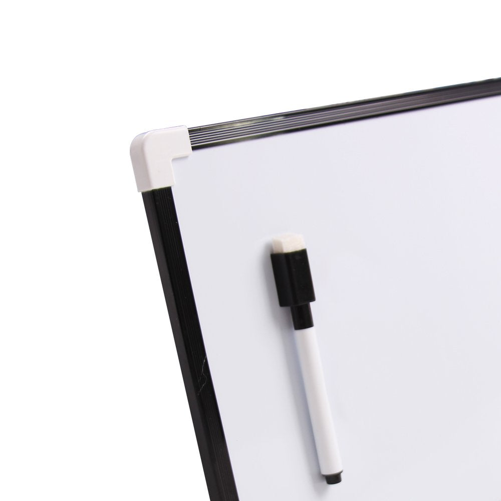 VIZ-PRO Magnetic Dry Erase Board, Small Hanging Board/Writing Whiteboard, Black Plastic Frame,12" x 8"