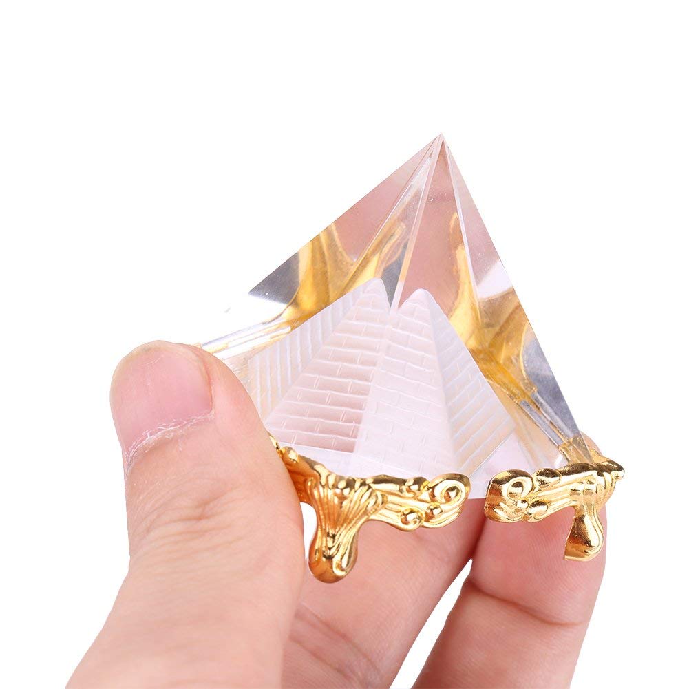 Petrichor 2.3 inches Crystal Feng Shui Crafts Pyramid for Prosperity, Positive Energy & Good Luck | Decoration & Gifts