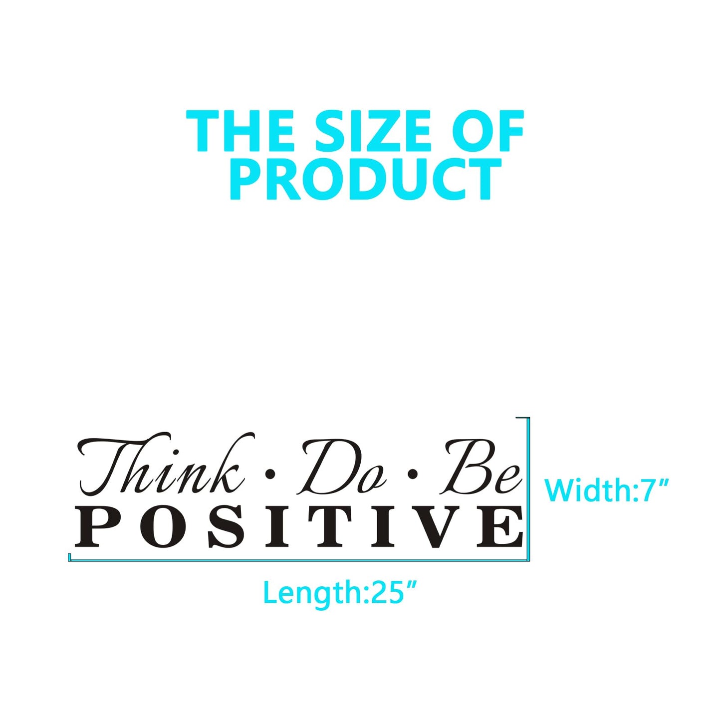 AnFigure Office Quotes Wall Stickers: Inspirational Gym Vinyl Art Wall Decals for Classroom School Garage Workspaces - Think Do Be Positive 25" X 7"