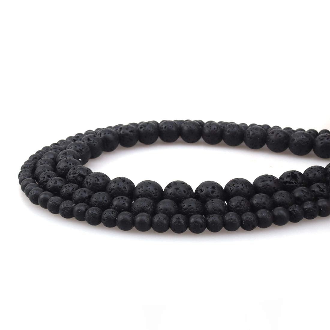 ICAI Beads 10mm Natural Volcanic Gemstone Round Loose Stone Beads for Jewelry Making DIY Crafts Design 1 Strand 15" APPR.34-36pcs