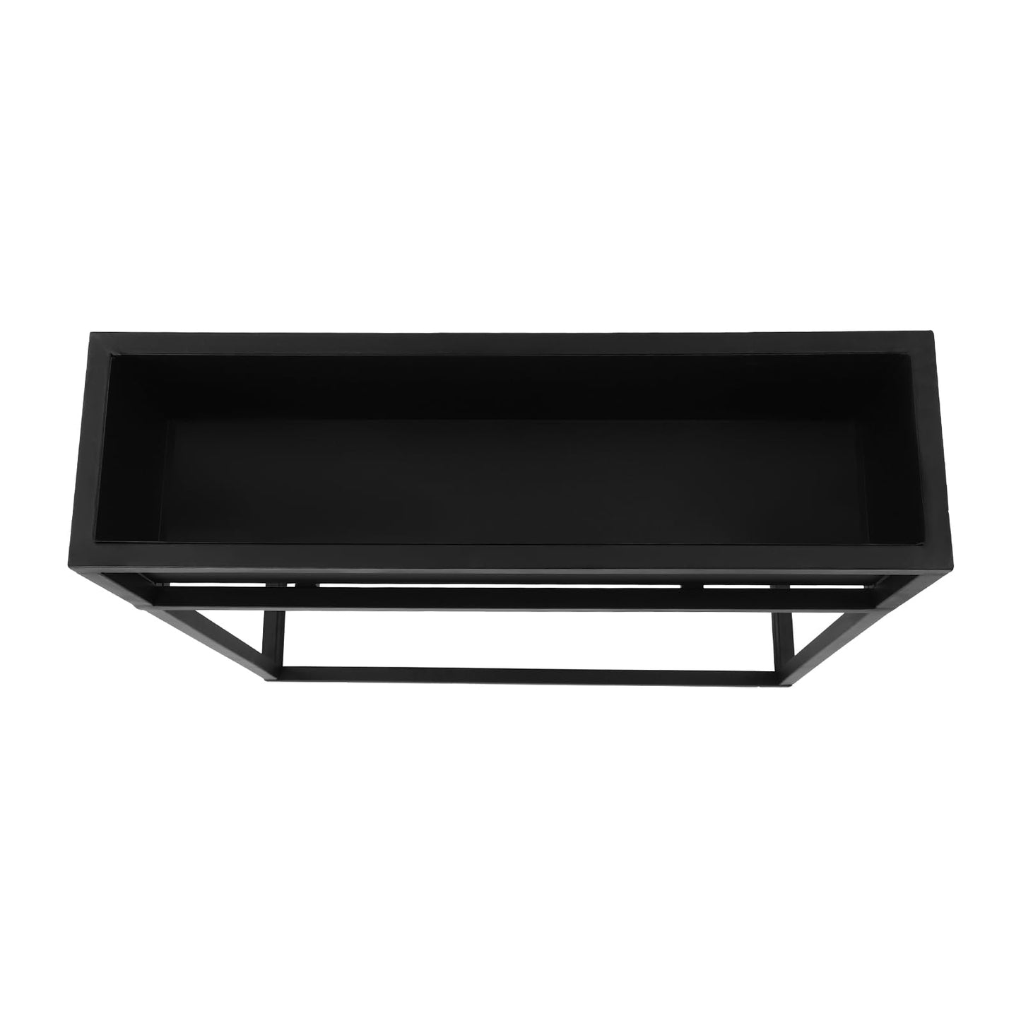 SanyingYZ Metal Tall Rectangular Planter,28" H/14 H Black Outdoor Planter Box with Drainage Holes and Adjustable Balancing Feet for Plants, Flowers, Gardens (28" H)