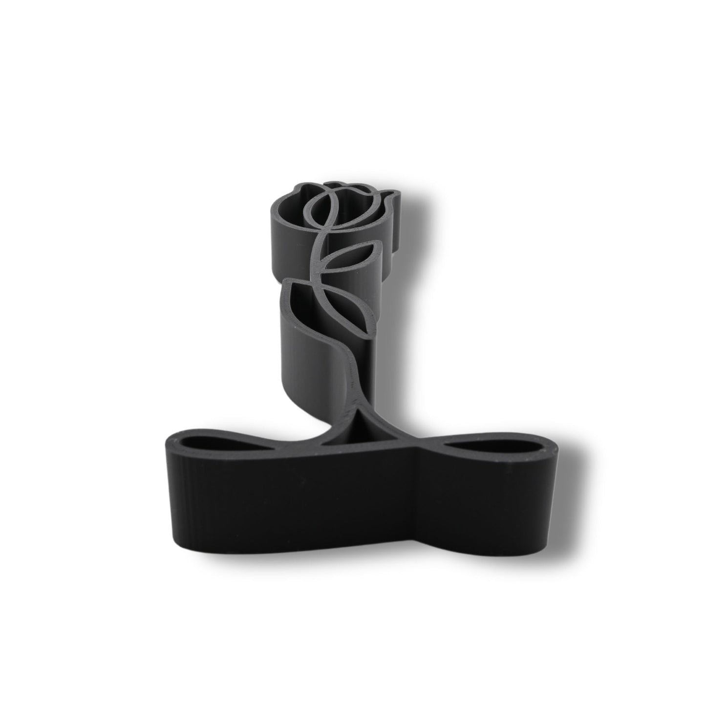 Nexus Box Rose Sculpture â€“ Minimalist Decorative Figurine for Home, Shelf, and Gift Use | Freestanding Collectible Accent for All Occasions (Rose Bud Matte Black)