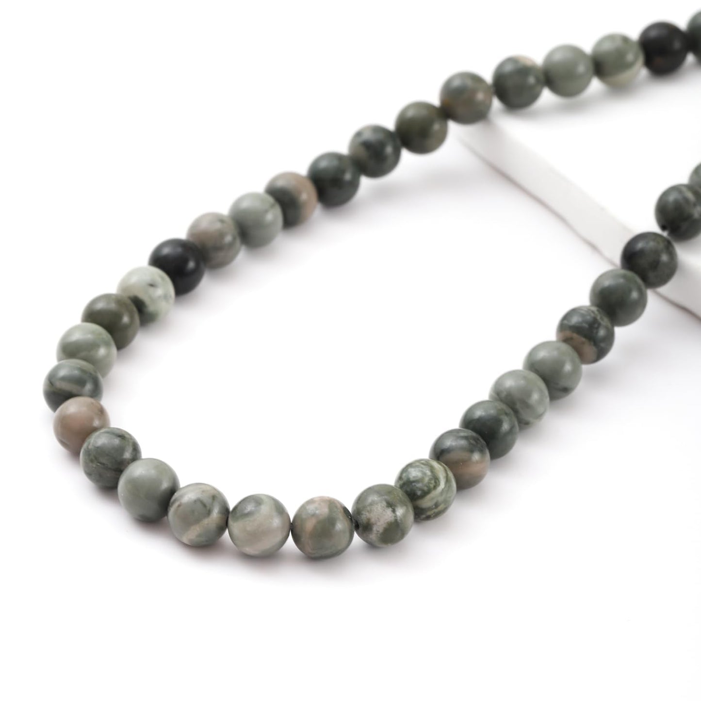 6mm 60pcs DIY Natural Sinkiang Jade Stone Beads Round Healing Crystal Gemstone Loose Beads for Jewelry Making Handmade Bracelet Necklace