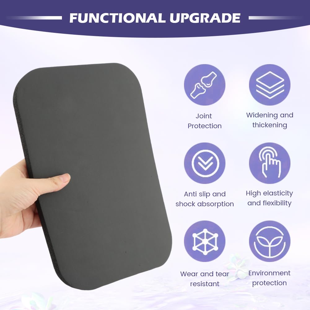 Yoga Knee Pad, Exercise Fitness Yoga Knee Pad Cushion, Foam Floor Pilates Non-Slip Cushions Wrist Elbow Pad Sports Mat for Pilates, Pray, Exercises (Black, 29X19X1.5CM)